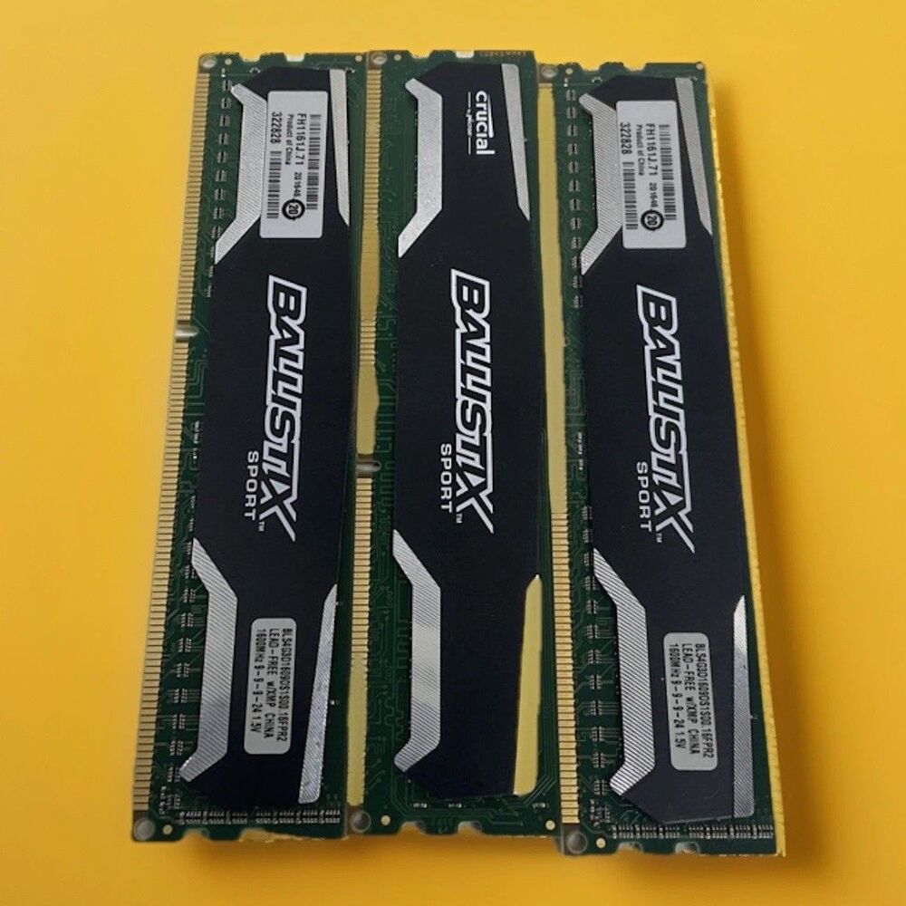 Crucial Ballistix Sport 12GB (3x4GB) DDR3 1600MHz PC3-12800 Desktop RAM DIMM